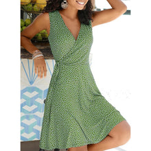 Load image into Gallery viewer, New Casual Polka Dot Dress Women V Neck Sleeveless Bandage Beach Dress Summer Bohemian Dresses For Women Plus Size Clothes S-5XL
