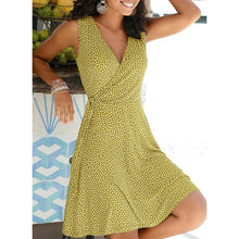 Load image into Gallery viewer, New Casual Polka Dot Dress Women V Neck Sleeveless Bandage Beach Dress Summer Bohemian Dresses For Women Plus Size Clothes S-5XL
