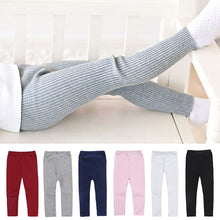 Load image into Gallery viewer, Kid Leggings For Girls Cotton Toddler Infant Solid Pattern Leggings Pants Children Cute Stretchy Warm Trousers Winter Warm Panty

