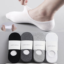 Load image into Gallery viewer, 5Pair/lot Fashion Happy Men Boat Socks Summer Autumn Non-slip Silicone Invisible Cotton Socks Male Ankle Sock slippers Meia
