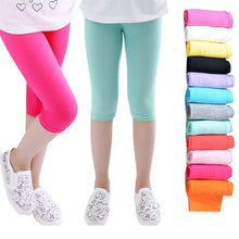 Load image into Gallery viewer, 3-10years Girls Knee Length Kid Fifth Pants Candy Color Children Cropped Clothing Spring-Summer All-matches Bottoms Leggings
