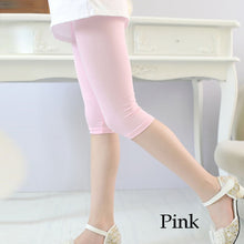 Load image into Gallery viewer, 3-10years Girls Knee Length Kid Fifth Pants Candy Color Children Cropped Clothing Spring-Summer All-matches Bottoms Leggings
