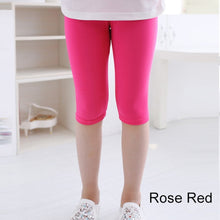 Load image into Gallery viewer, 3-10years Girls Knee Length Kid Fifth Pants Candy Color Children Cropped Clothing Spring-Summer All-matches Bottoms Leggings
