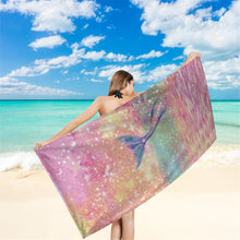 Load image into Gallery viewer, Mermaid Princess Quick Dry Towel Portable Ultralight Breathable Bath Towel Beach Camping Hiking Swimming Sunscreen Shawl
