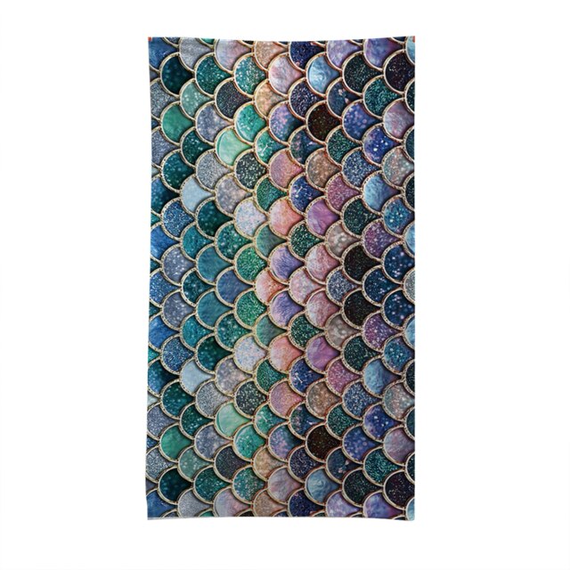 Mermaid Princess Quick Dry Towel Portable Ultralight Breathable Bath Towel Beach Camping Hiking Swimming Sunscreen Shawl