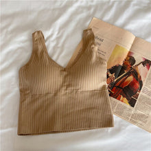 Load image into Gallery viewer, Woman Knitted Tank Top Women Strap Vest Sexy Female Knitting Crop Top Dropshipping Crop Tops  Gym Tank Top Women
