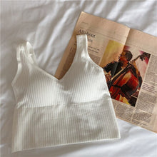 Load image into Gallery viewer, Woman Knitted Tank Top Women Strap Vest Sexy Female Knitting Crop Top Dropshipping Crop Tops  Gym Tank Top Women
