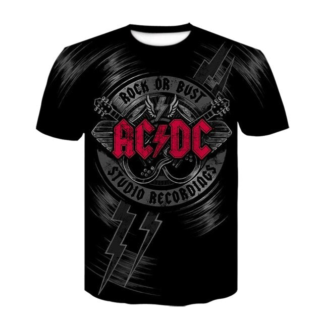 Summer Vintage Gothic 3D Printed Tshirt Casual High Quality Short Sleeve O-Neck Tops Oversized T-shirts Comfort Black T-shirt