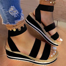 Load image into Gallery viewer, Summer Sandals Women Wedges Platform Ladies Hemp Shoes Ladies Candy Color Casual Girls Slip on Strap Cross Girls Plus Size 2020
