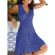 Load image into Gallery viewer, New Casual Polka Dot Dress Women V Neck Sleeveless Bandage Beach Dress Summer Bohemian Dresses For Women Plus Size Clothes S-5XL
