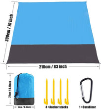 Load image into Gallery viewer, 200CM Large Beach Mat Anti Sand-free Beach Anti Sand Beach Towel Blanket Pad Camping Bed Picnic 4 Anchor Wind Prevent Sand Proof
