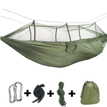 Load image into Gallery viewer, Outdoor Camping Hammocks with Mosquito Net 1-2 Person Portable Travel Camping Fabric Hanging Swing Hammocks Bed Garden Furniture
