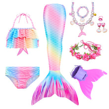 Load image into Gallery viewer, PrettyGirl Kids Girls Swimming Mermaid tail Mermaid Costume Cosplay Children Swimsuit Fantasy Beach Bikini can add Monofin Fin
