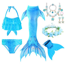 Load image into Gallery viewer, PrettyGirl Kids Girls Swimming Mermaid tail Mermaid Costume Cosplay Children Swimsuit Fantasy Beach Bikini can add Monofin Fin
