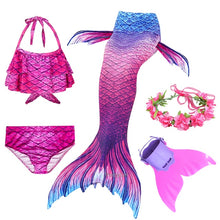 Load image into Gallery viewer, PrettyGirl Kids Girls Swimming Mermaid tail Mermaid Costume Cosplay Children Swimsuit Fantasy Beach Bikini can add Monofin Fin
