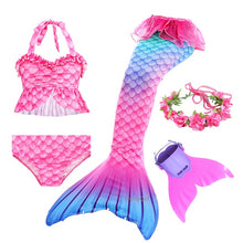 Load image into Gallery viewer, PrettyGirl Kids Girls Swimming Mermaid tail Mermaid Costume Cosplay Children Swimsuit Fantasy Beach Bikini can add Monofin Fin
