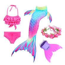 Load image into Gallery viewer, PrettyGirl Kids Girls Swimming Mermaid tail Mermaid Costume Cosplay Children Swimsuit Fantasy Beach Bikini can add Monofin Fin
