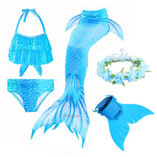 Load image into Gallery viewer, PrettyGirl Kids Girls Swimming Mermaid tail Mermaid Costume Cosplay Children Swimsuit Fantasy Beach Bikini can add Monofin Fin

