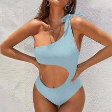 Load image into Gallery viewer, Micendy One Shoulder Swimsuit Women Sexy Hollow Out Swimwear Summer Black Bathing Suits Beach Swim High Waist One Piece Monokini
