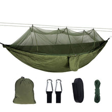Load image into Gallery viewer, Portable Outdoor Camping Hammock with Mosquito Net High Strength Parachute Fabric Hanging Bed Hunting Sleeping Swing
