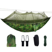 Load image into Gallery viewer, Portable Outdoor Camping Hammock with Mosquito Net High Strength Parachute Fabric Hanging Bed Hunting Sleeping Swing
