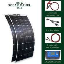 Load image into Gallery viewer, solar panel kit and 300w 200w 100w flexible solar panels 12v 24v high efficiency battery charger module
