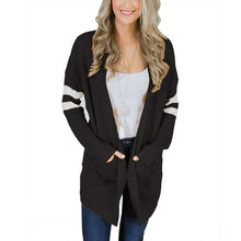 Load image into Gallery viewer, 2021 Women&#39;s Sweater Mid-length Sleeve Striped Color Block Cardigan
