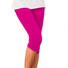 Load image into Gallery viewer, Women leggings Elastic High Waist Sports Leggings Women Candy Color Skinny Pants Elastic Quick Dry 3/4 Sports Leggings Trousers
