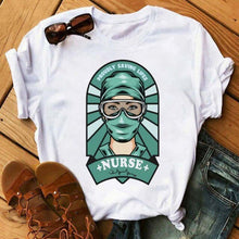 Load image into Gallery viewer, 2021 fashion Nurse Crown T Shirts Women Casual Funny Angel Tshirts Harajuku 90s Female Tops Thanksgiving T-shirts Clothes
