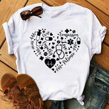 Load image into Gallery viewer, 2021 fashion Nurse Crown T Shirts Women Casual Funny Angel Tshirts Harajuku 90s Female Tops Thanksgiving T-shirts Clothes
