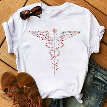 Load image into Gallery viewer, 2021 fashion Nurse Crown T Shirts Women Casual Funny Angel Tshirts Harajuku 90s Female Tops Thanksgiving T-shirts Clothes
