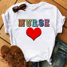 Load image into Gallery viewer, 2021 fashion Nurse Crown T Shirts Women Casual Funny Angel Tshirts Harajuku 90s Female Tops Thanksgiving T-shirts Clothes
