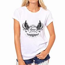 Load image into Gallery viewer, Angel Heart Wing Print T Shirt Women Short Sleeve O Neck Loose White Tshirt 2020 Summer Women Tee Shirt Tops Camisetas Mujer
