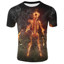 Load image into Gallery viewer, Skull T shirt Men Skeleton T-shirt Punk Tshirt Gun T shirts 3d Print T-shirt Vintage Gothic Mens T-shirt Summer Casual tops
