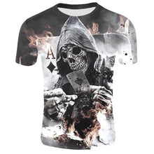 Load image into Gallery viewer, Skull T shirt Men Skeleton T-shirt Punk Tshirt Gun T shirts 3d Print T-shirt Vintage Gothic Mens T-shirt Summer Casual tops
