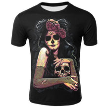 Load image into Gallery viewer, Skull T shirt Men Skeleton T-shirt Punk Tshirt Gun T shirts 3d Print T-shirt Vintage Gothic Mens T-shirt Summer Casual tops

