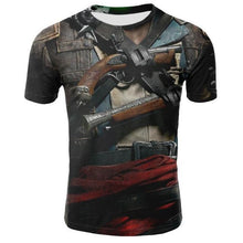 Load image into Gallery viewer, Skull T shirt Men Skeleton T-shirt Punk Tshirt Gun T shirts 3d Print T-shirt Vintage Gothic Mens T-shirt Summer Casual tops
