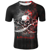 Load image into Gallery viewer, Skull T shirt Men Skeleton T-shirt Punk Tshirt Gun T shirts 3d Print T-shirt Vintage Gothic Mens T-shirt Summer Casual tops
