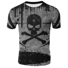 Load image into Gallery viewer, Skull T shirt Men Skeleton T-shirt Punk Tshirt Gun T shirts 3d Print T-shirt Vintage Gothic Mens T-shirt Summer Casual tops
