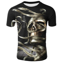 Load image into Gallery viewer, Skull T shirt Men Skeleton T-shirt Punk Tshirt Gun T shirts 3d Print T-shirt Vintage Gothic Mens T-shirt Summer Casual tops
