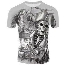 Load image into Gallery viewer, Skull T shirt Men Skeleton T-shirt Punk Tshirt Gun T shirts 3d Print T-shirt Vintage Gothic Mens T-shirt Summer Casual tops
