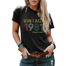 Load image into Gallery viewer, Vintages 1981 Original Parts T shirt Women 40 Years Old tshirt Made in 1981 T-shirt Women Retro 50th Birthday gift tee shirt
