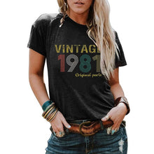 Load image into Gallery viewer, Vintages 1981 Original Parts T shirt Women 40 Years Old tshirt Made in 1981 T-shirt Women Retro 50th Birthday gift tee shirt
