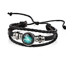 Load image into Gallery viewer, Sale New Fashion 12 Constellations Leather Zodiac Sign with beads Bangle Leather  Bracelets For Men Boys Jewelry Travel Accessor
