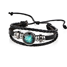 Load image into Gallery viewer, Sale New Fashion 12 Constellations Leather Zodiac Sign with beads Bangle Leather  Bracelets For Men Boys Jewelry Travel Accessor

