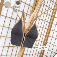 Load image into Gallery viewer, Zipper Padded Camis Womens Tank Tops Tops Streetwear Slim TankTops Summer Crop Top Femme Fitness Spaghetti Strap

