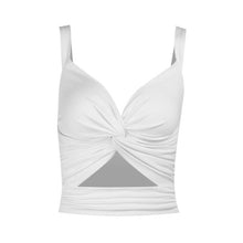 Load image into Gallery viewer, NEW Women Solid Color Cropped Tanktops Hollow Out Sleeveless Deep V-neck Knot Camislor Summer Slim Vest
