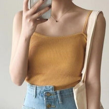 Load image into Gallery viewer, Women Crop Top Summer Basic Tube White Black Top Womens Sexy Tank Tops Spaghetti Strap  Top Women Cami Tanktop
