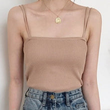 Load image into Gallery viewer, Women Crop Top Summer Basic Tube White Black Top Womens Sexy Tank Tops Spaghetti Strap  Top Women Cami Tanktop
