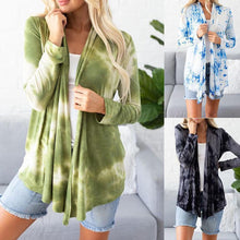 Load image into Gallery viewer, Fashion Women Vintage Cardigan Autumn Top Long Sleeve Open Front Cardigan Tie Dye Thin Jacket Coat Elegant autumn ladies top 5XL
